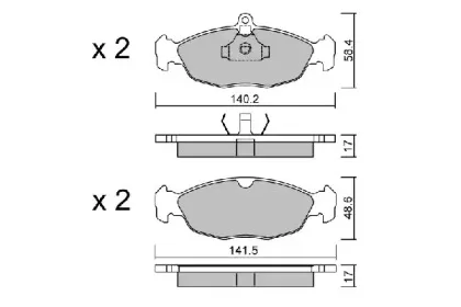 BPOP-1003 AISIN Комплект тормозных колодок, дисковый тормоз